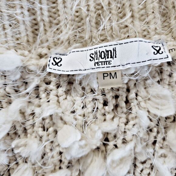 Sioni Cream Women's Sleeveless Sweater Vest Open Front Knit Cardigan Size PM - Picture 5 of 8